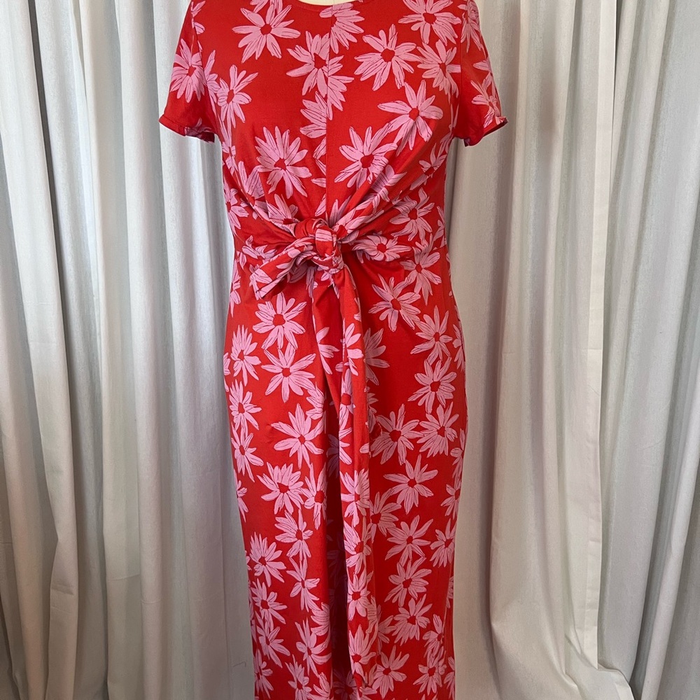 Find Portugal Cotton TwistTie Front Floral Red and pink Maxi Dress